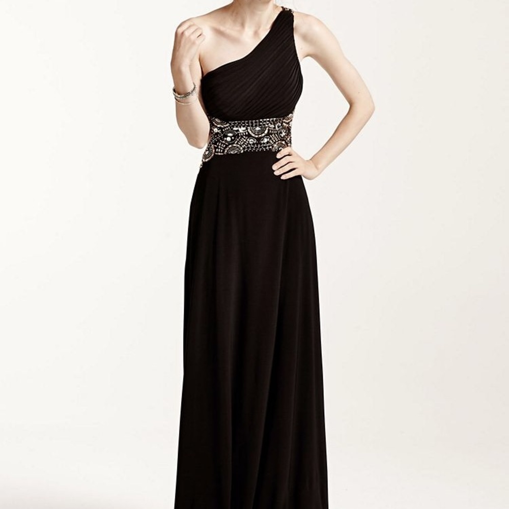 Blondie Nites One shoulder beaded gown
